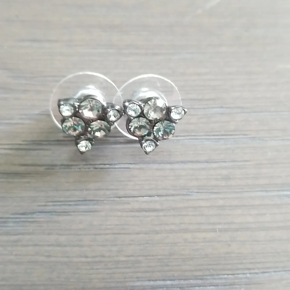 1928 triangle jeweled earrings - Picture 2 of 2